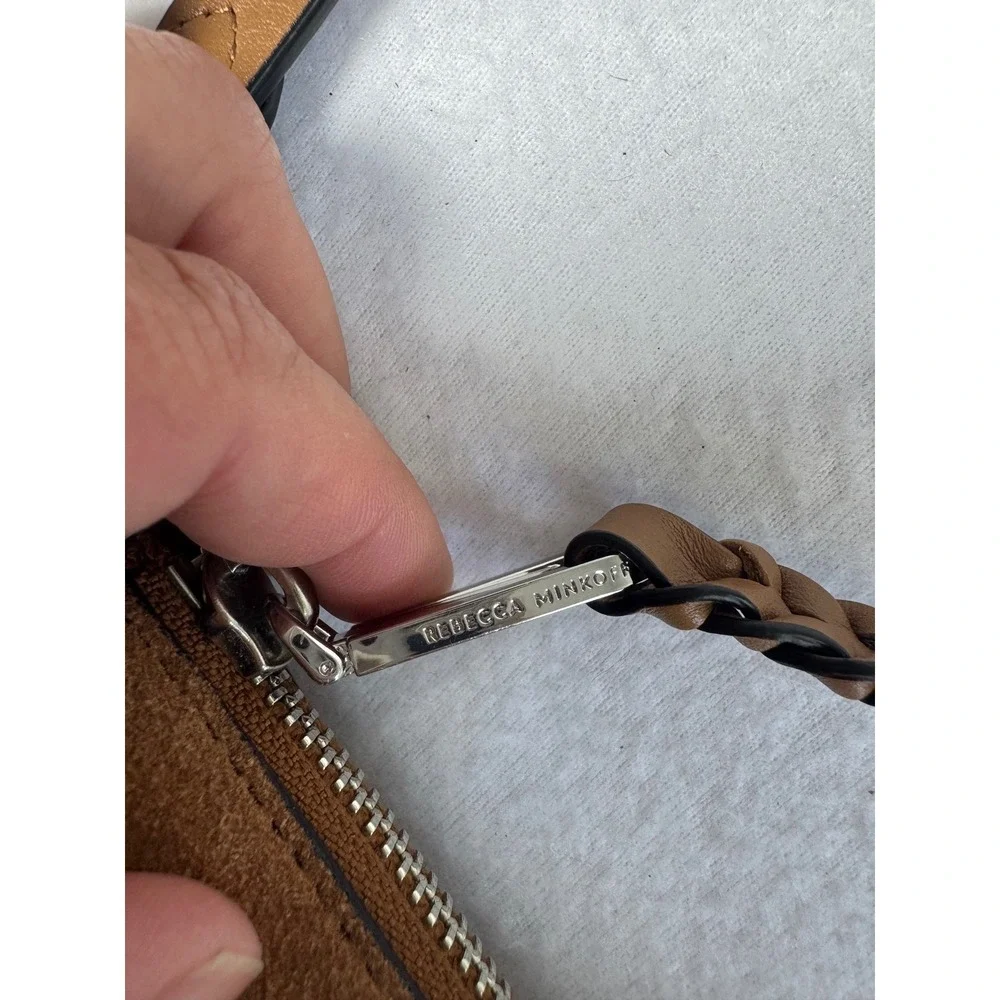 Western Boho Rebecca Minkoff Womens Small Crossbody Bag Cognac‎ Suede Whipstitch